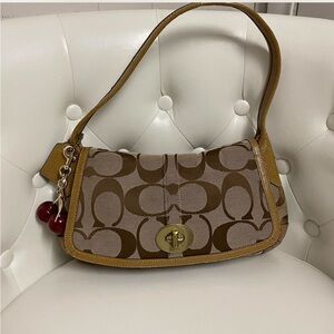 Coach Brown Signature Canvas Shoulder Bag